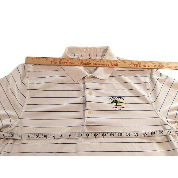 UPGA Tour Greg Norman Polo Men Sz XL U.S. Open Torrey PInes 121ST Striped Athlei - Picture 5 of 8